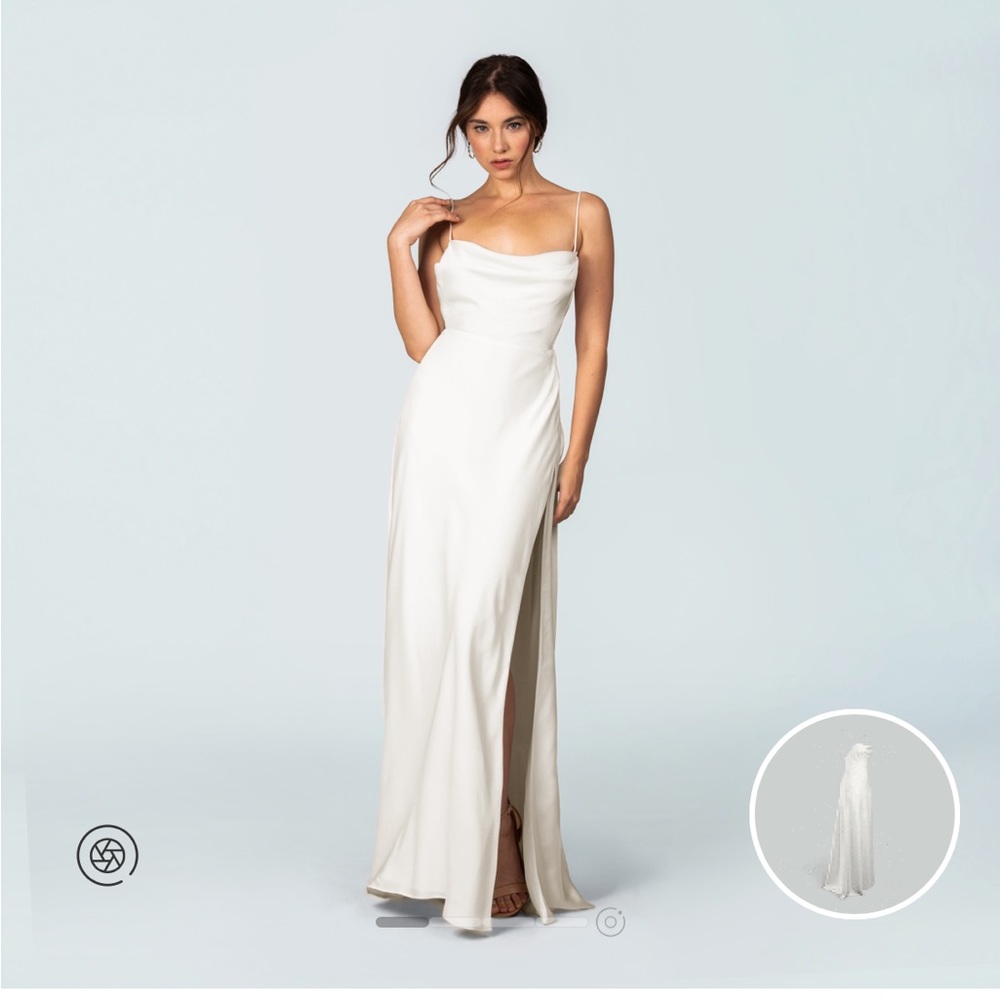 Fame and Partners Strappy Draped Gown. Wedding Dress